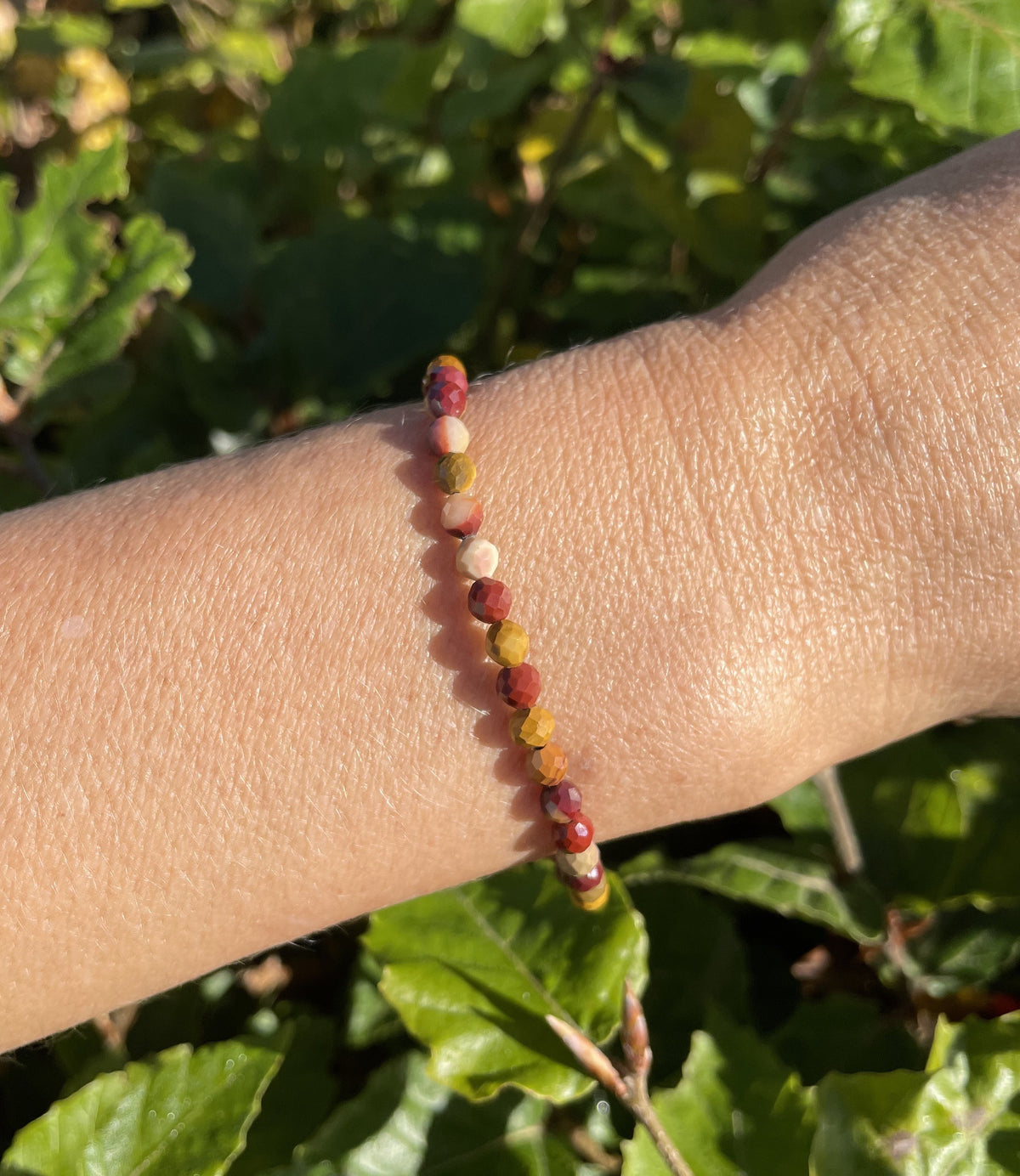 Mookait armbånd Facet slebet 4mm 2