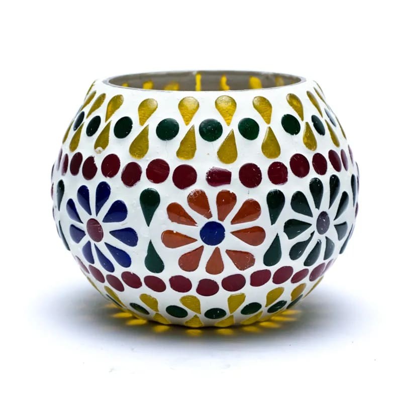 Mosaik lysestage rund 1