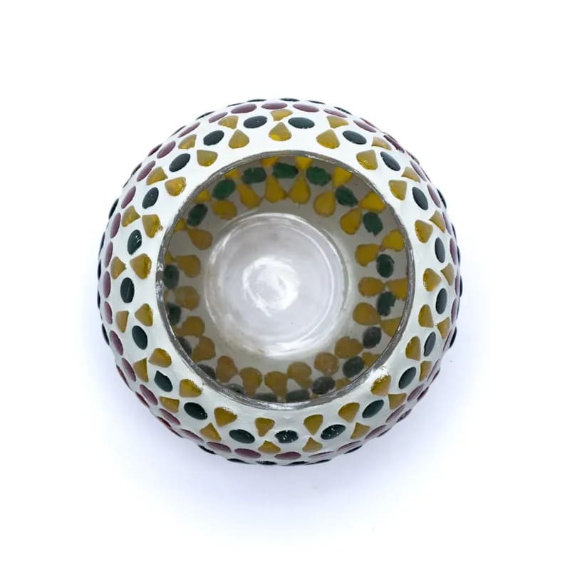 Mosaik lysestage rund 4