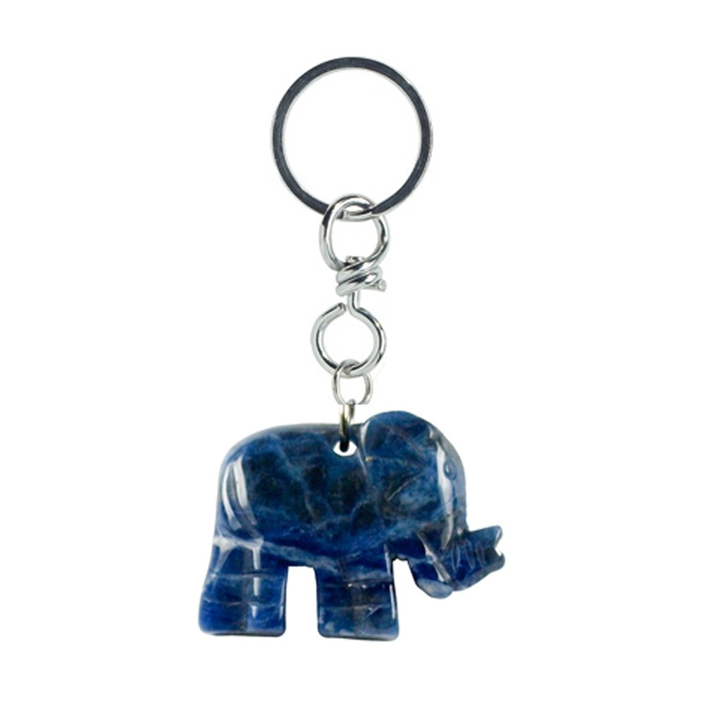 Nøglering med sodalit elefant