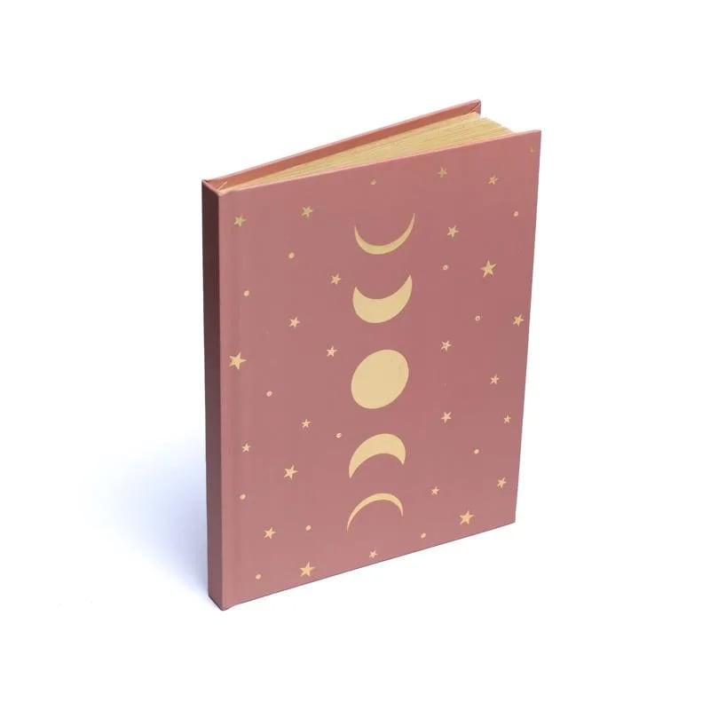 Notesbog månefaser og stjerner - gammel rosa 2