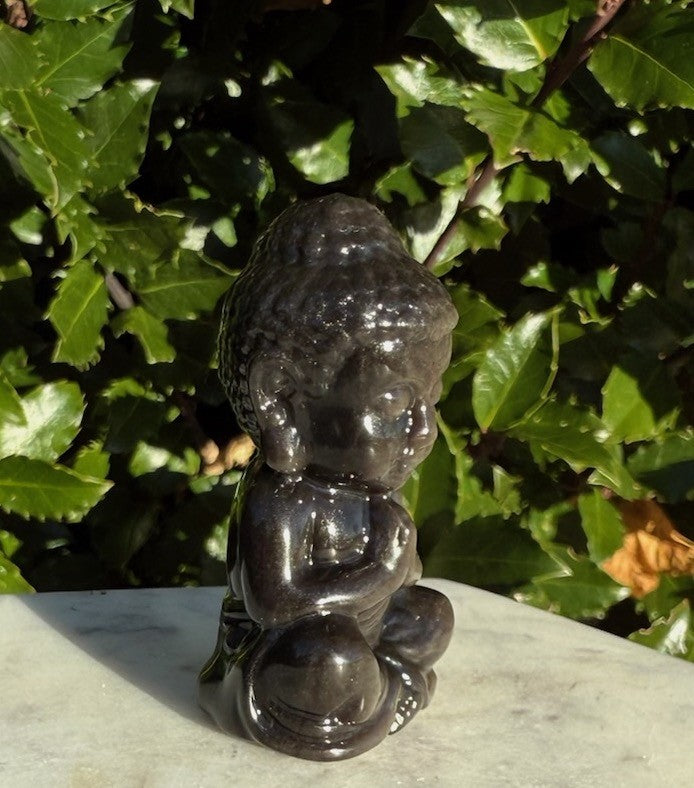 Obsidian sølv - Buddha 4