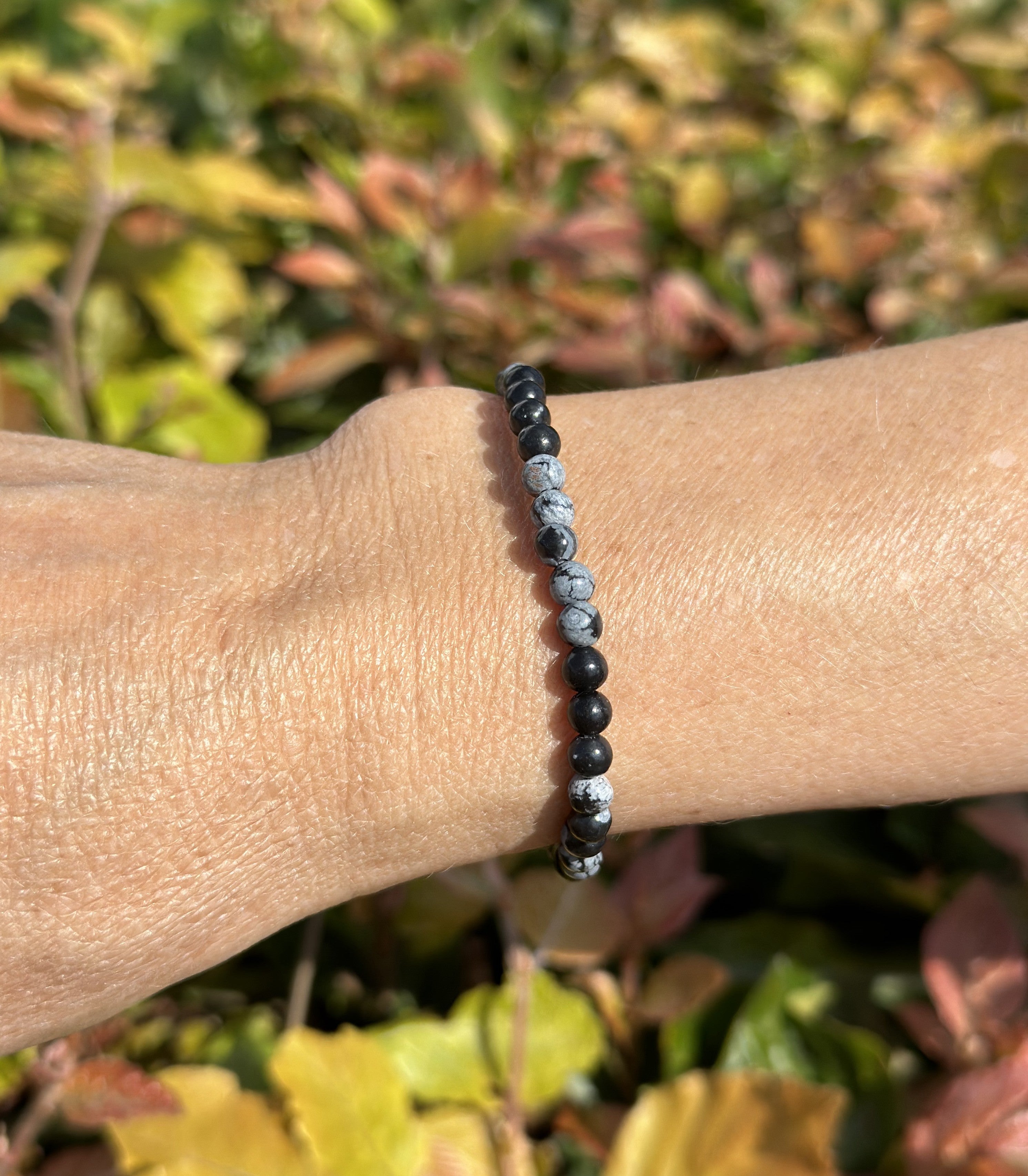 Obsidian snefnug armbånd 4 mm 1