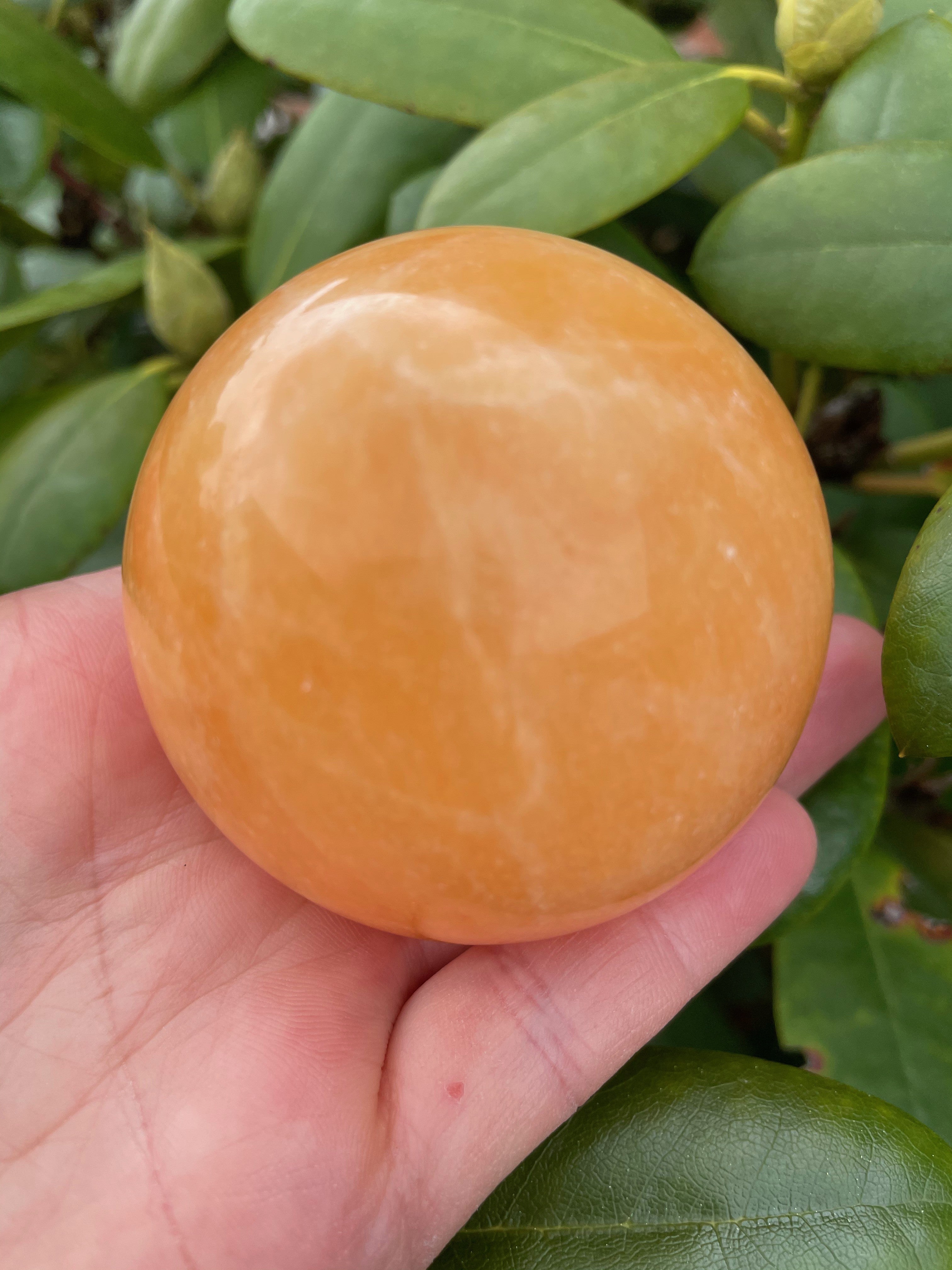 Orange calcit kugle 1
