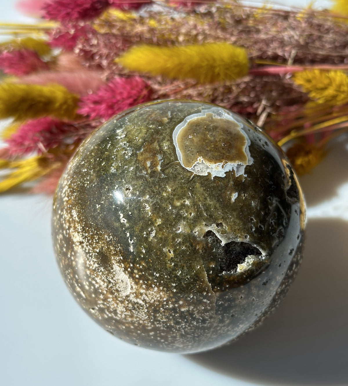 Orbicular jaspis kugle 8,5 cm 2