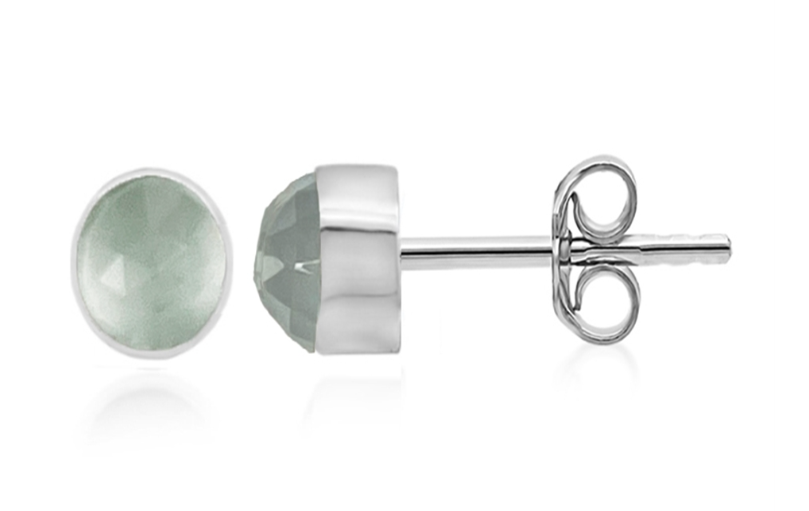 Øreringe aquamarin 6 mm 3