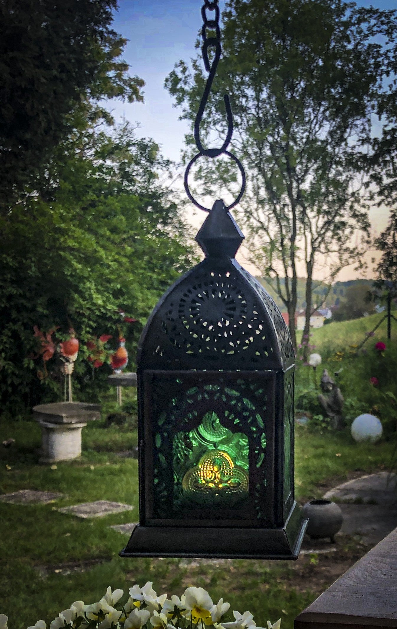 Orientalsk lanterne metal / Grøn 2
