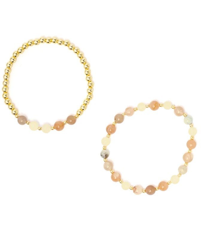 Pastel krystal mix - Hæmatit armbånd 6 mm 2