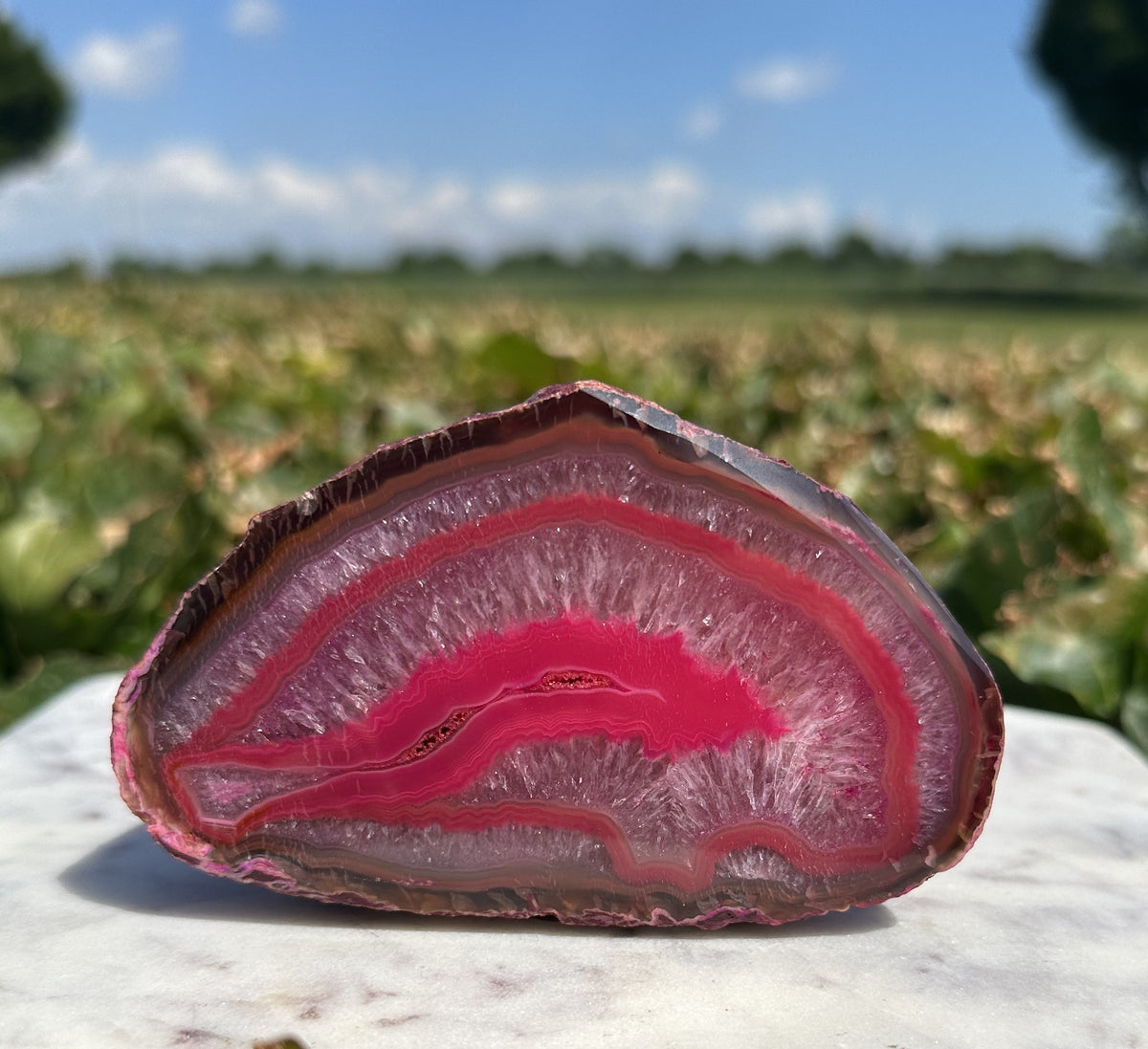 Pink agat cut base 1