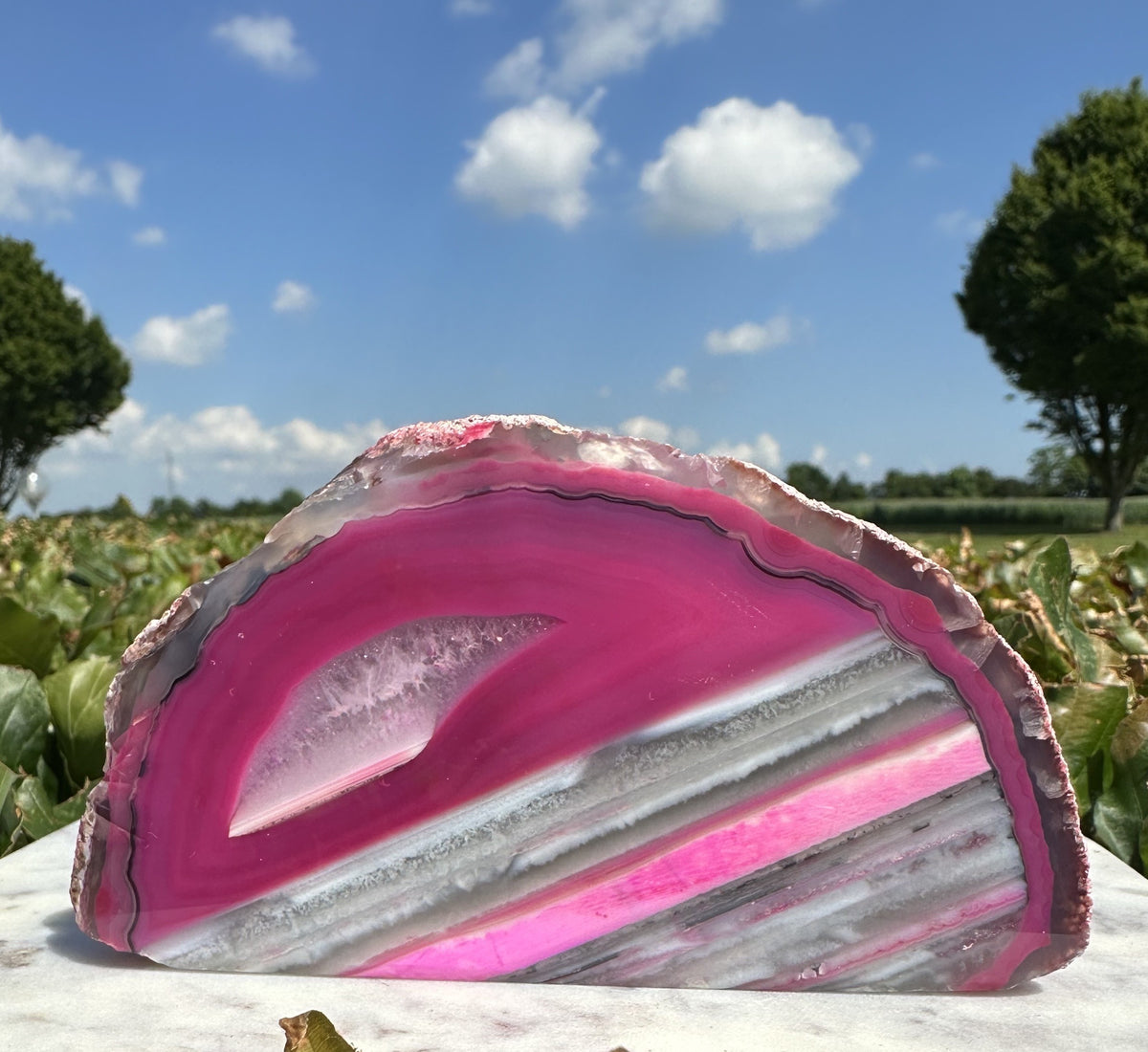 Pink agat cut base 1