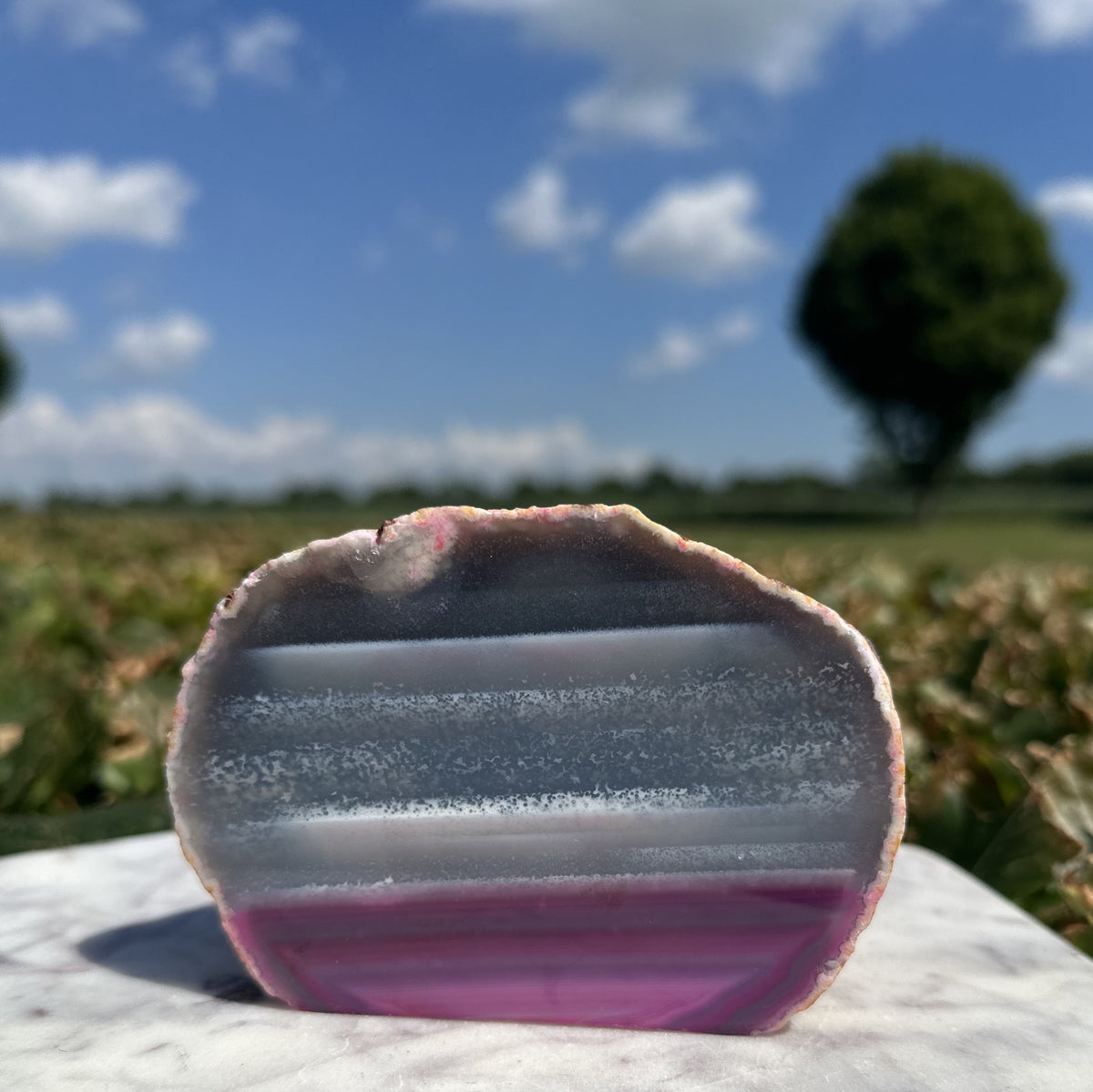 Pink agat cut base 1