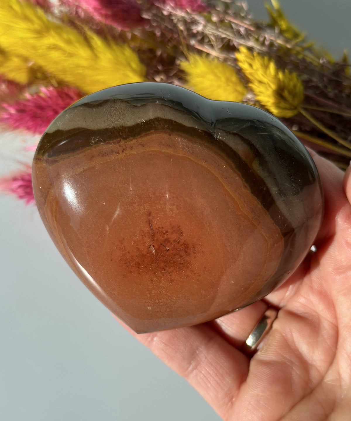 Polychrome jaspis  Hjerte 7 cm 3