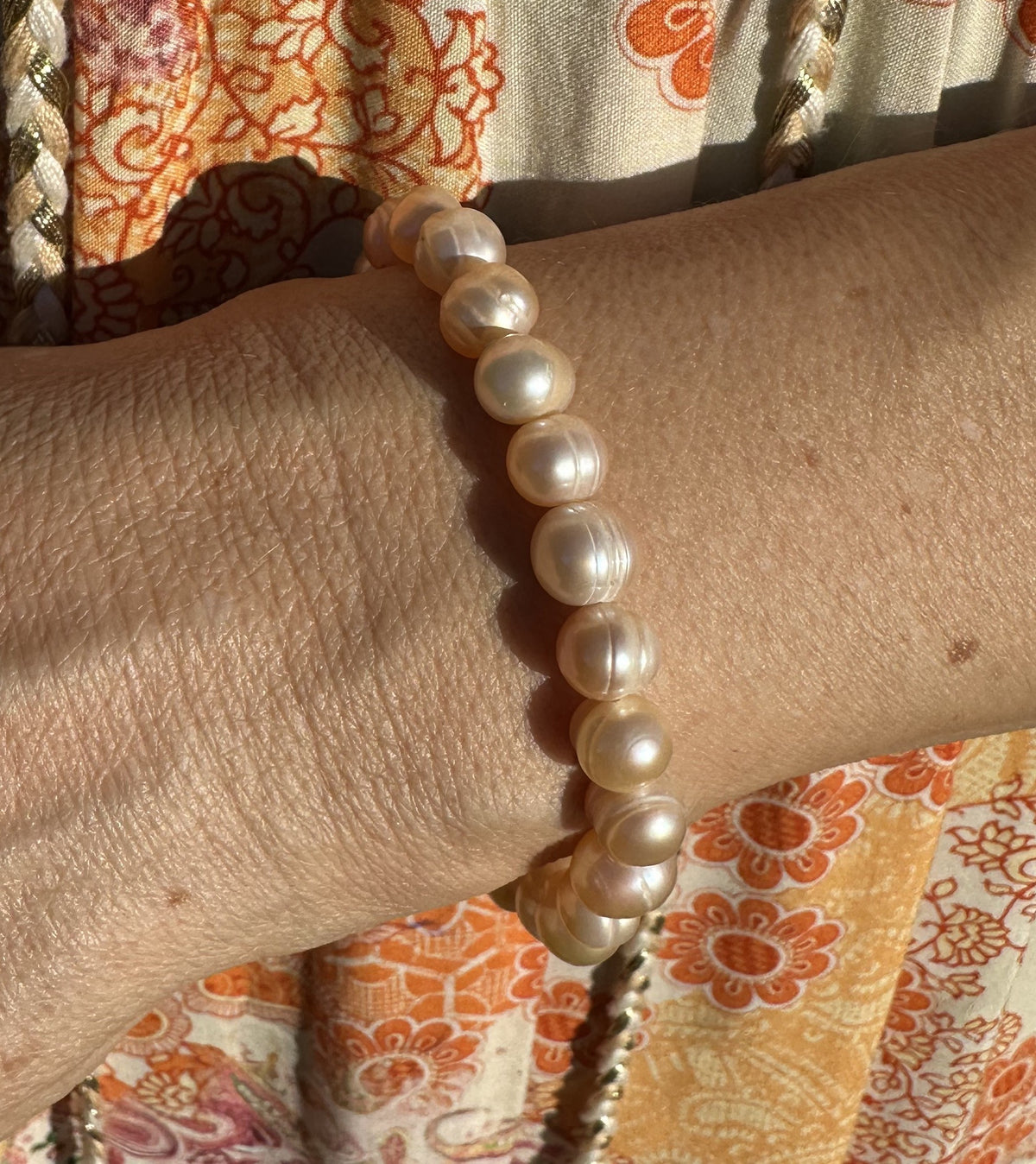 Rosa perle armbånd - 8 mm 2