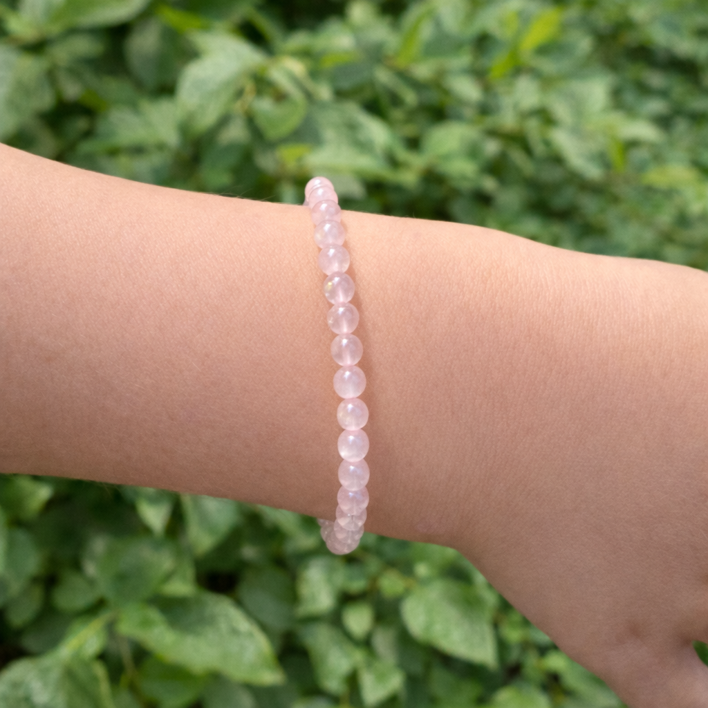 Rosakvarts børne armbånd 4 mm