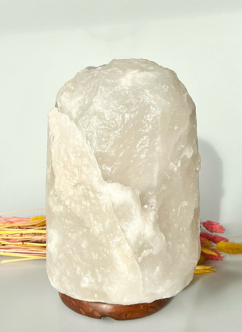 Salt krystal lampe - hvid