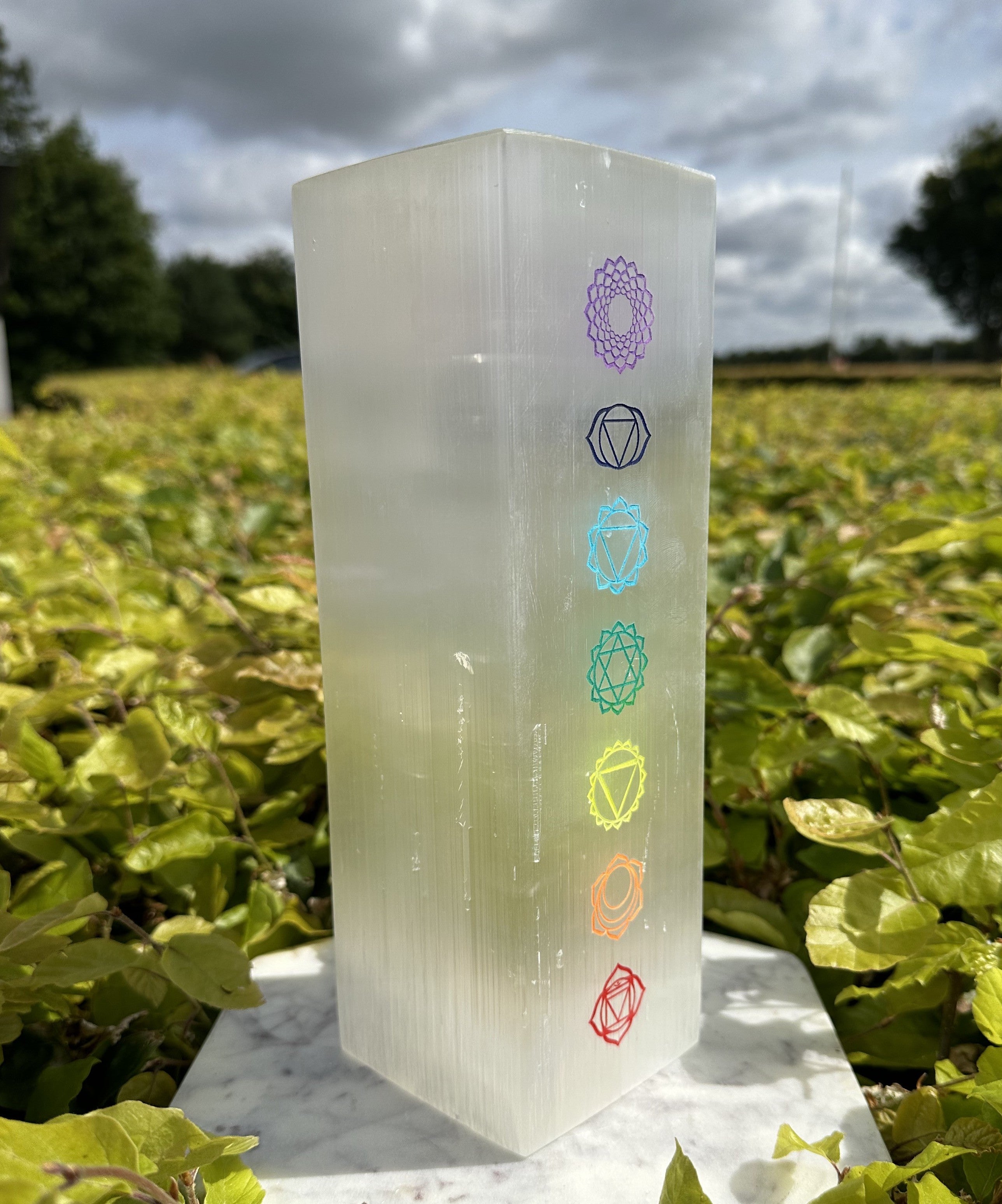 Selenit lampe chakra 3