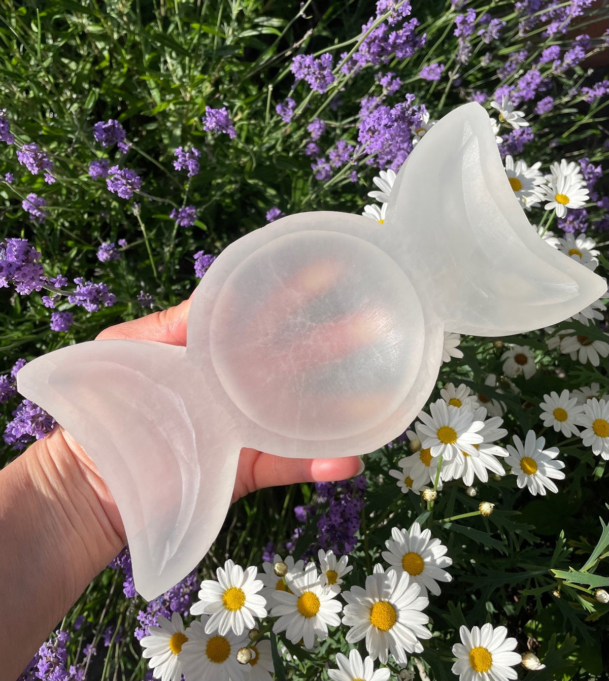 Selenit måne fase skål 22 cm 1