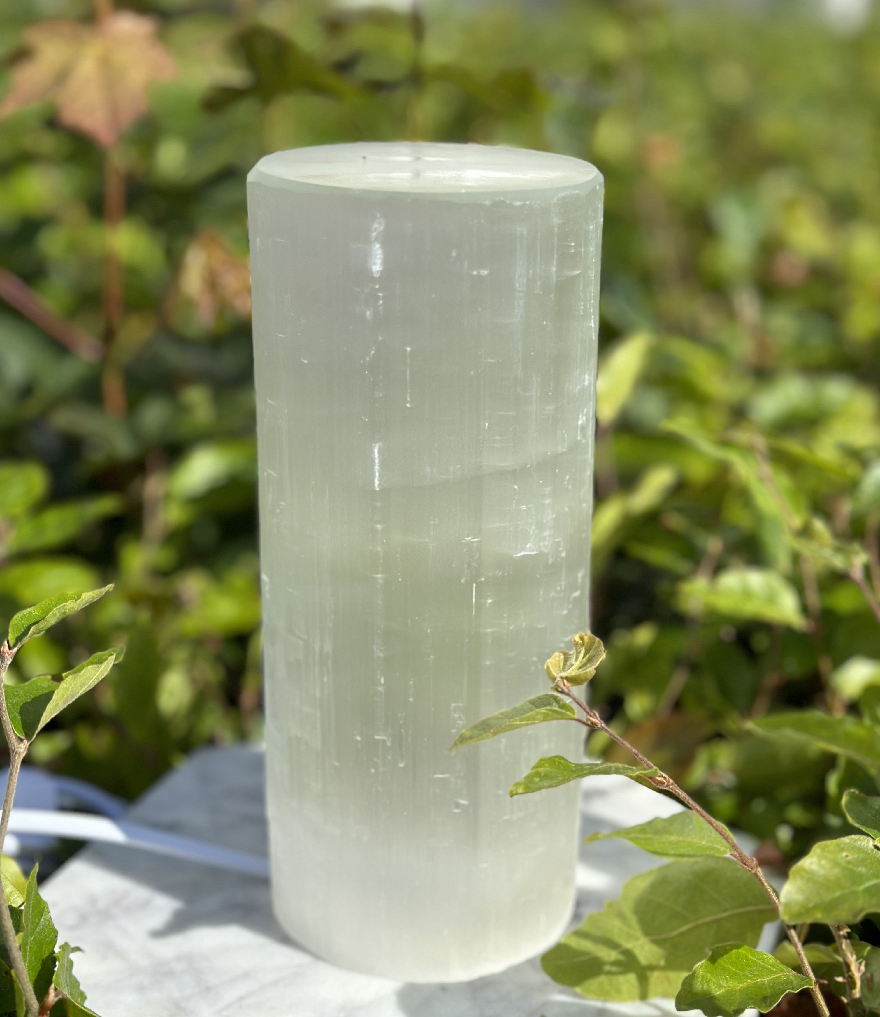 Selenit rund bordlampe 25 cm 1