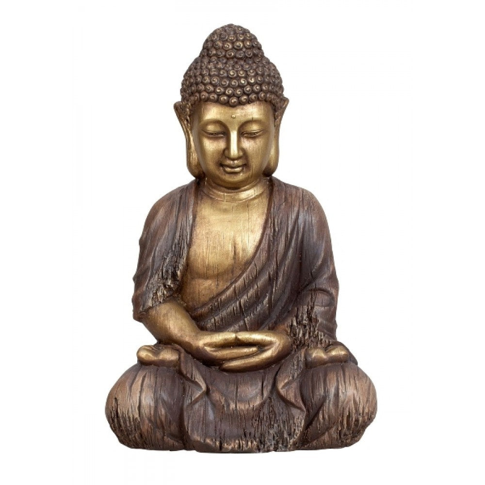 Siddende Buddha i guld 46cm 2