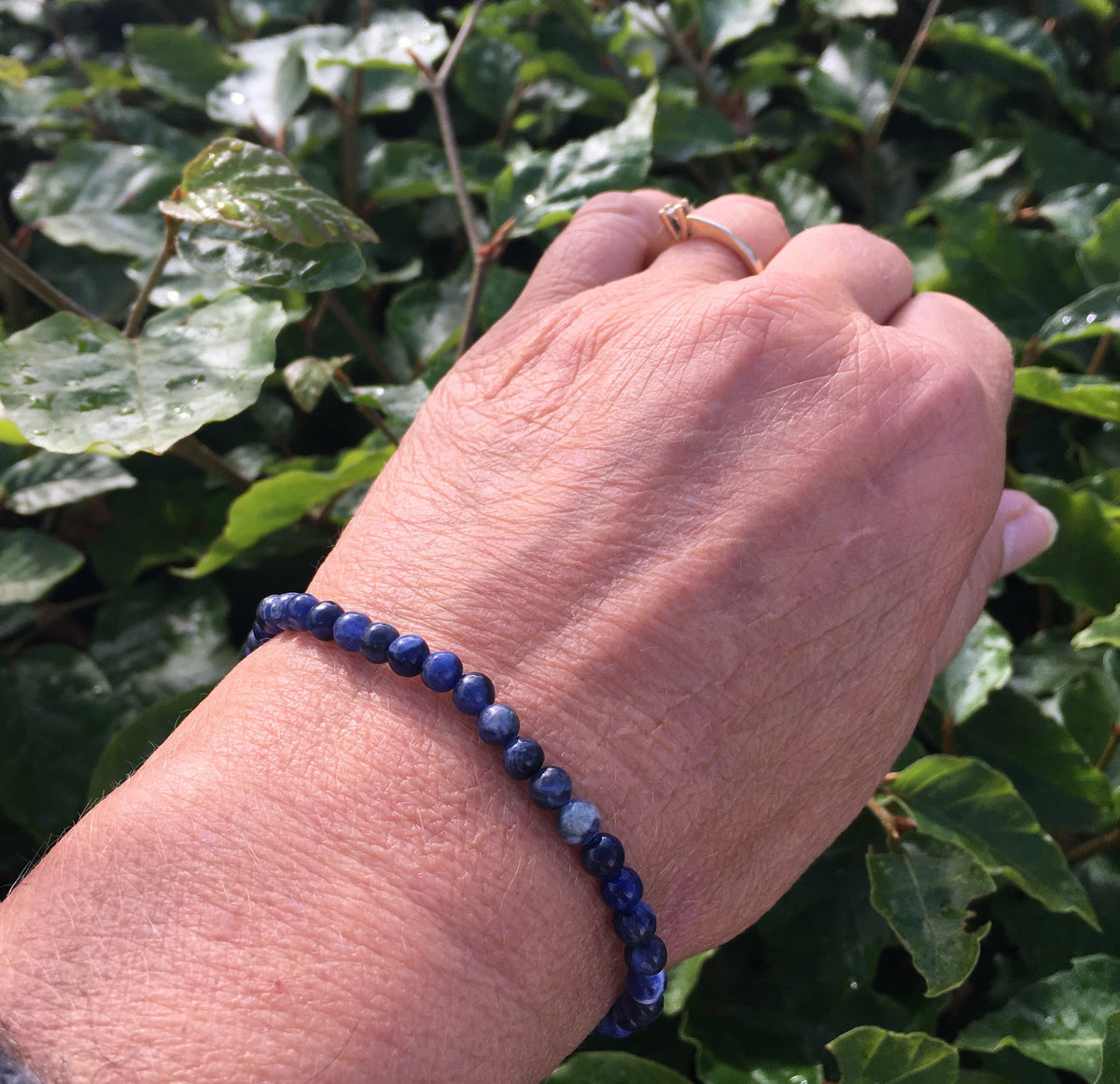 Sodalit armbånd 4 mm 2