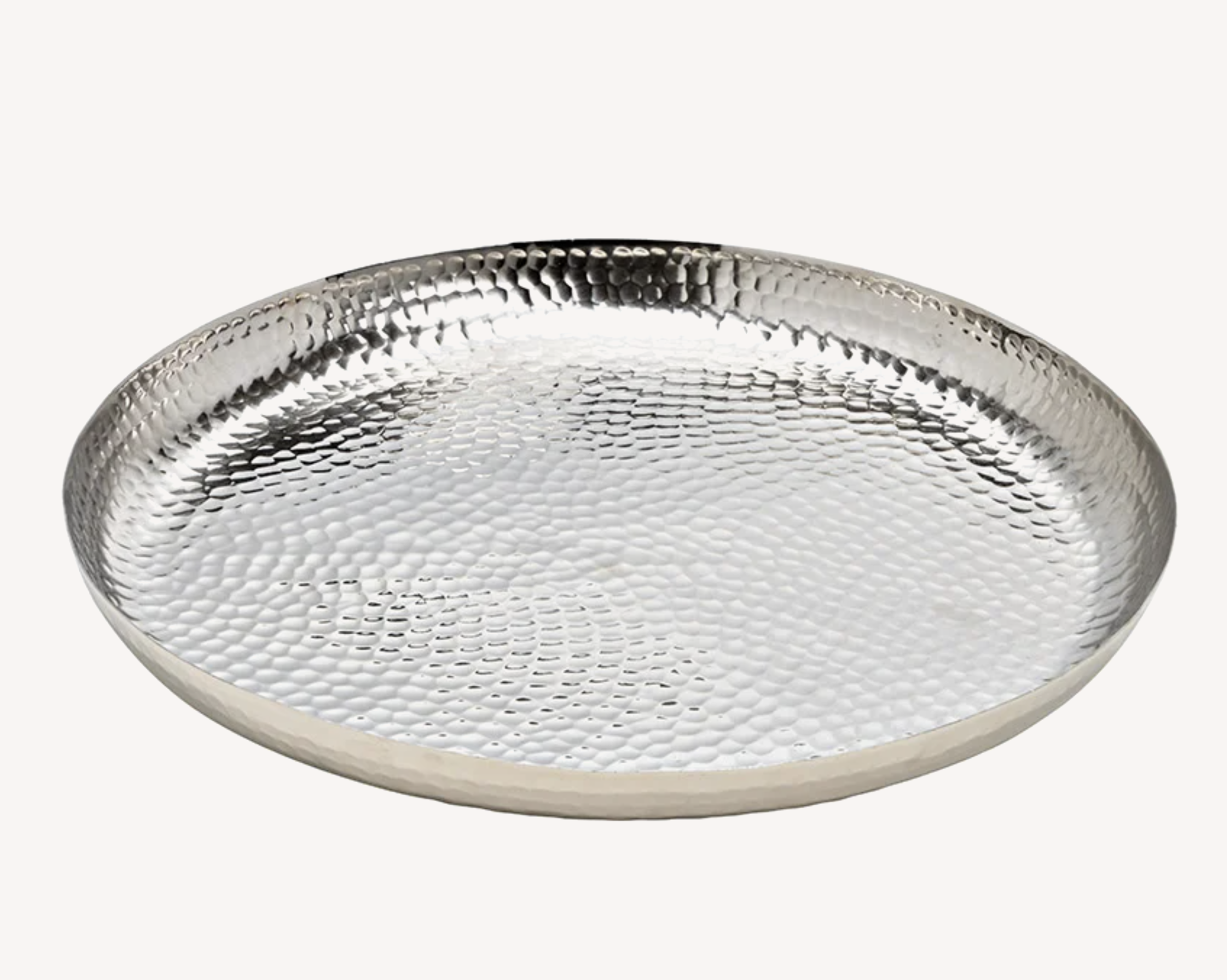 Sølvfarvet fad 35 cm