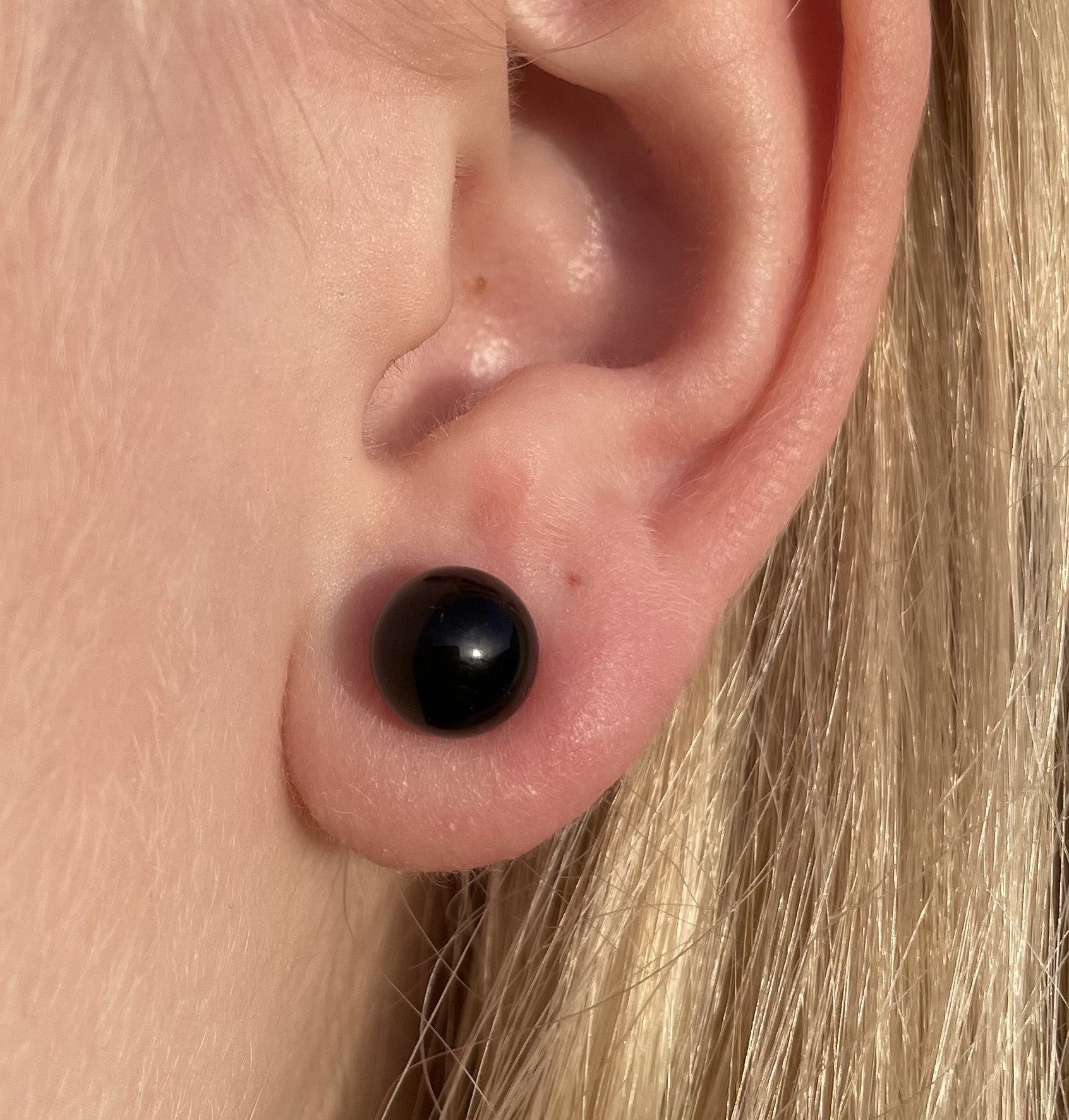 Sort onyx øreringe 8 mm 1