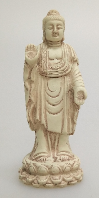Stående Buddha hvid-sten finish
