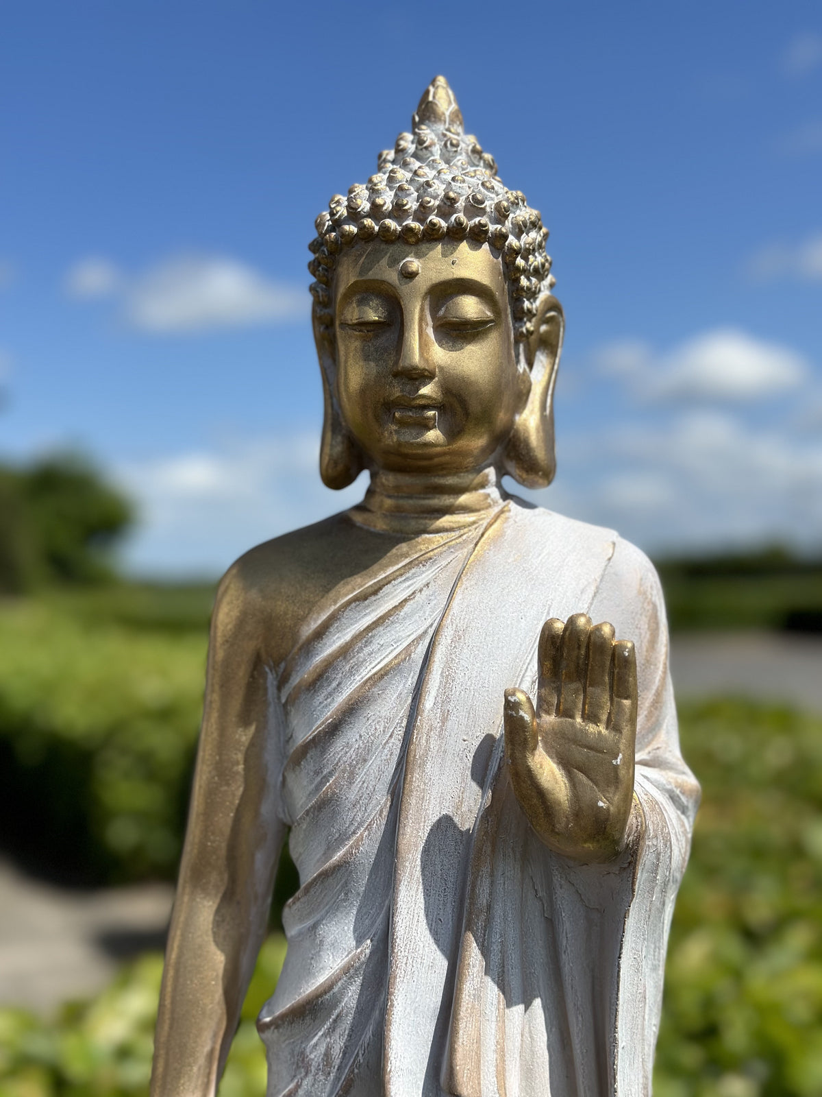 Buddha Stående i guld look 82 cm 2