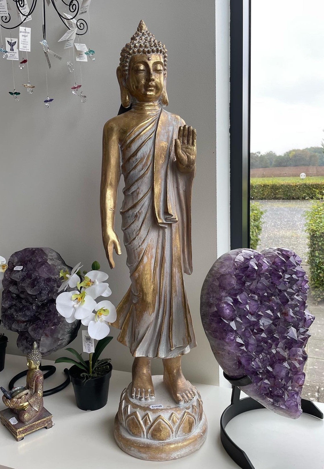 Buddha Stående i guld look 82 cm 4