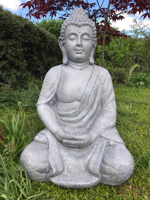 Stor grå Buddha 62 cm 2