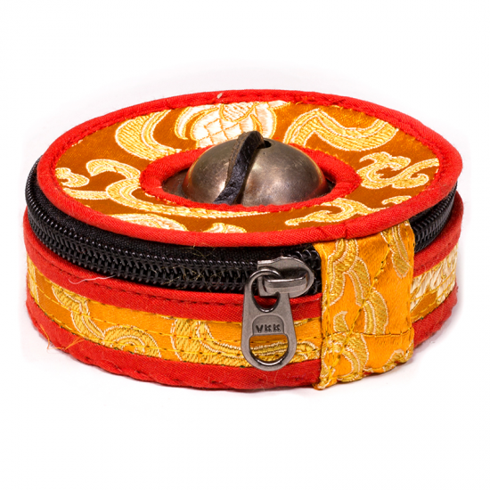 Stor holder til meditationsklokke orange/rød