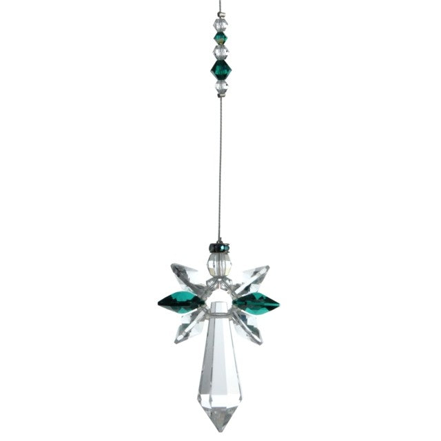 Swarovski krystal engel i mørke grøn