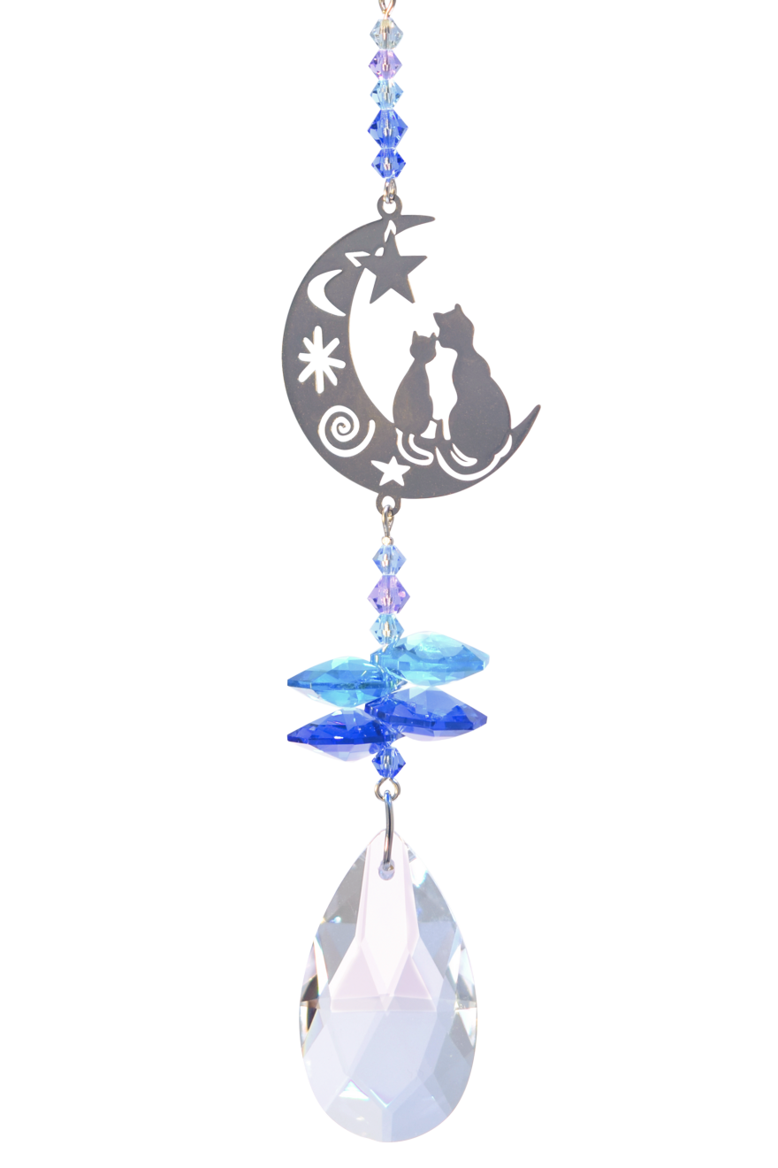 Swarovski Krystal m. 2 katte i Måneskin 2