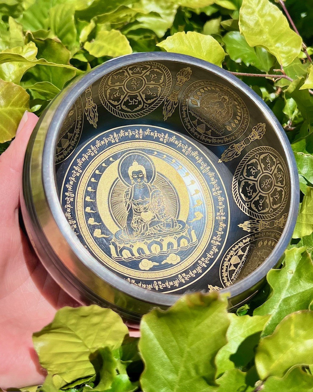 Syngeskål sort m. Buddha 1