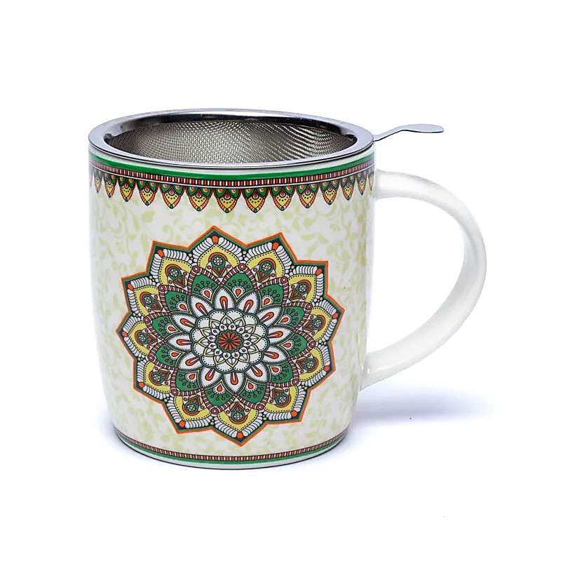 Teekop med si - Mandala grøn 1
