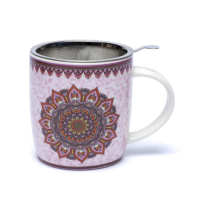 Teekop med si - Mandala lilla 1