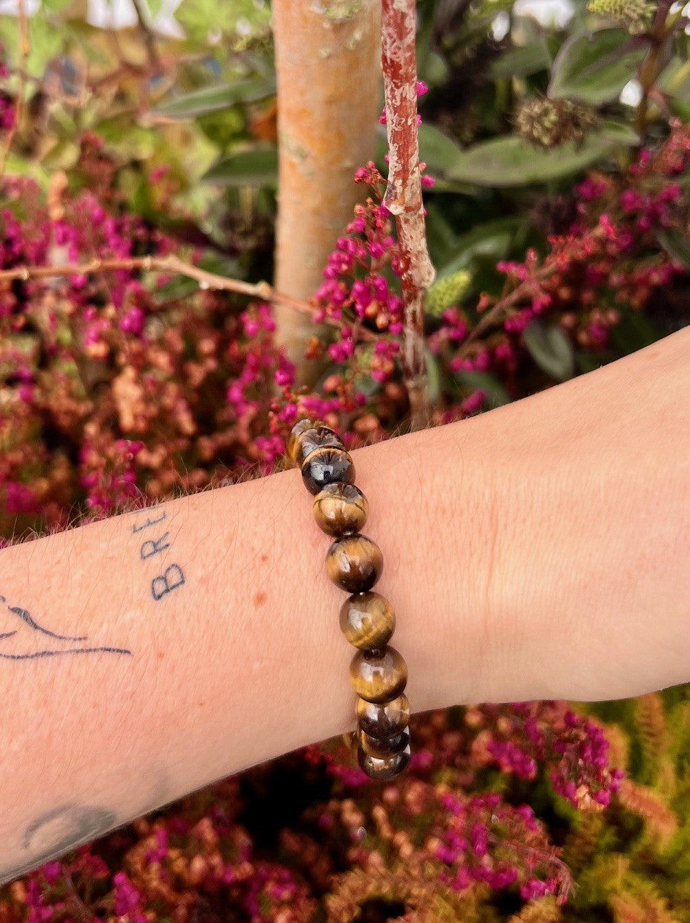 Tigerøje armbånd - 8 mm 2