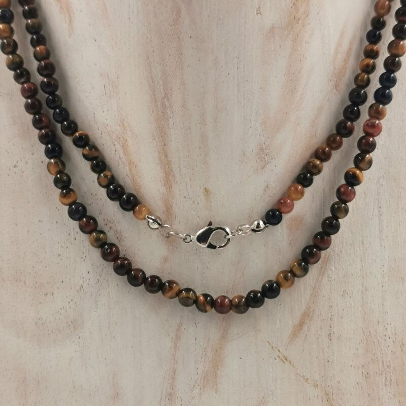 Tigerøje mix halskæde 2