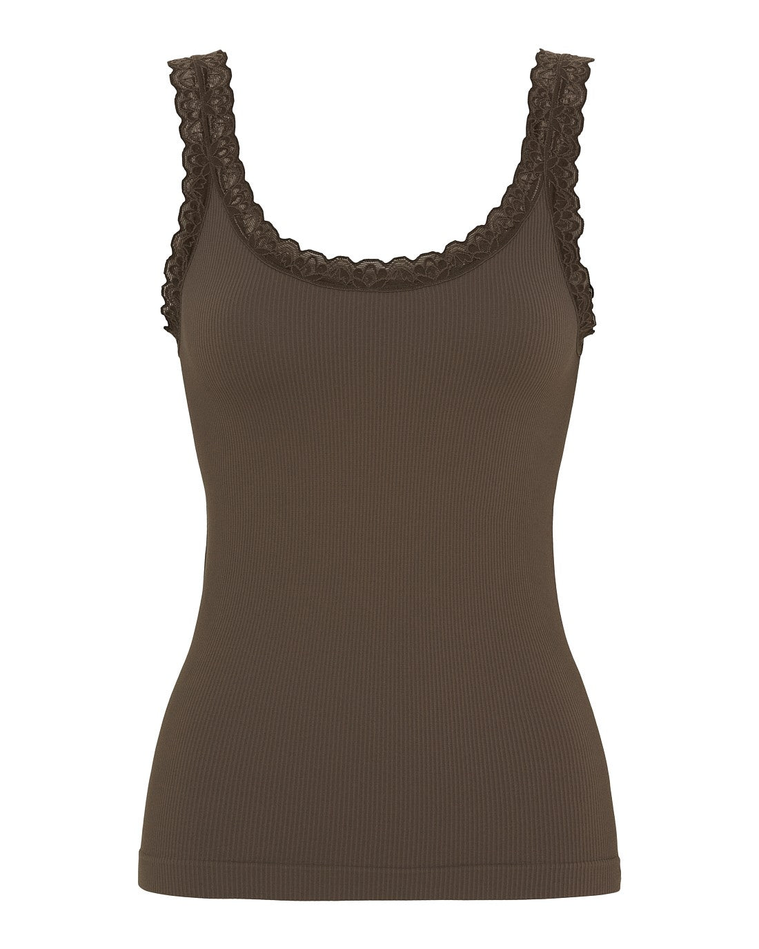 Top - Frida rib - Brun