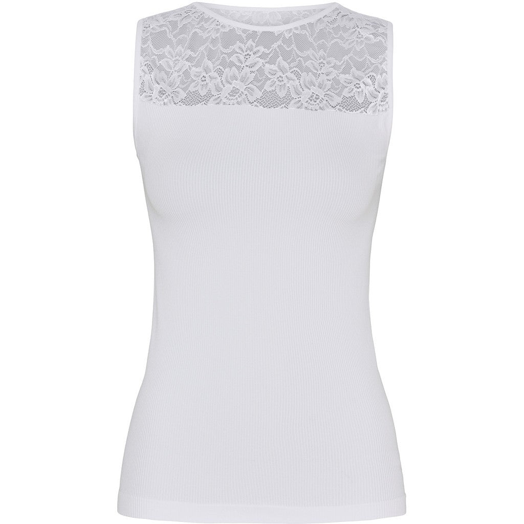 Top - Nancy rib - Hvid