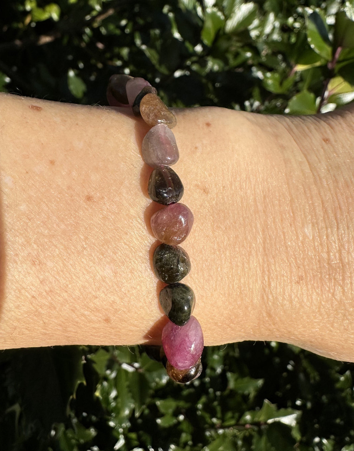 Turmalin multicolor armbånd 1