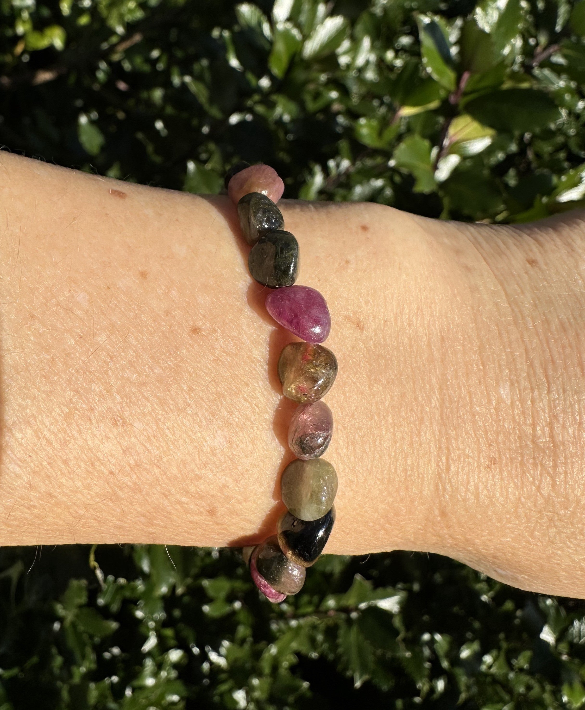 Turmalin multicolor armbånd 2