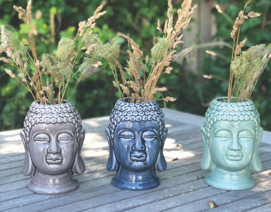Urtepotte Buddha brun 3