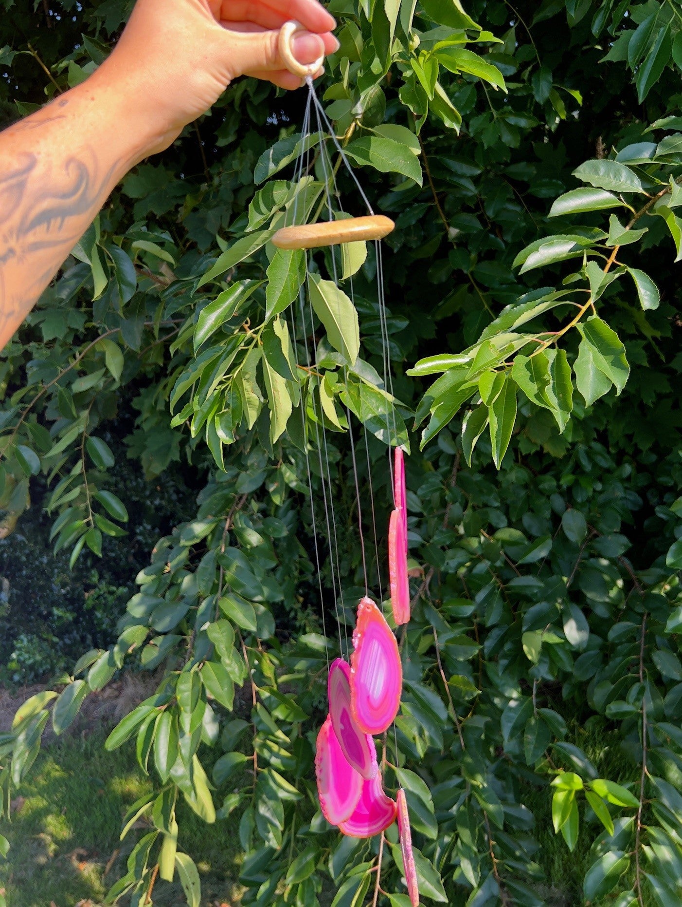 Vindspil m. Pink agat 2