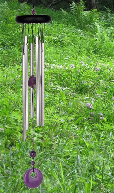Woodstock chakra ametyst vindklokke 44 cm. 2