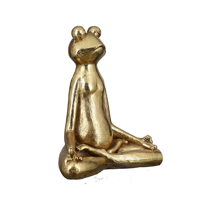 Yoga frø i guld 34 cm 2