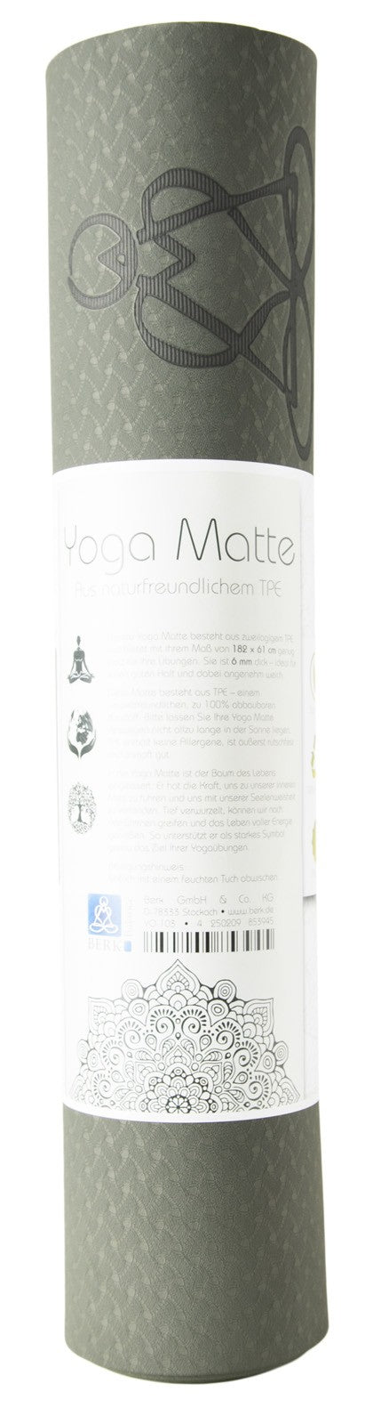 Yogamåtte livets træ grå/grøn 4