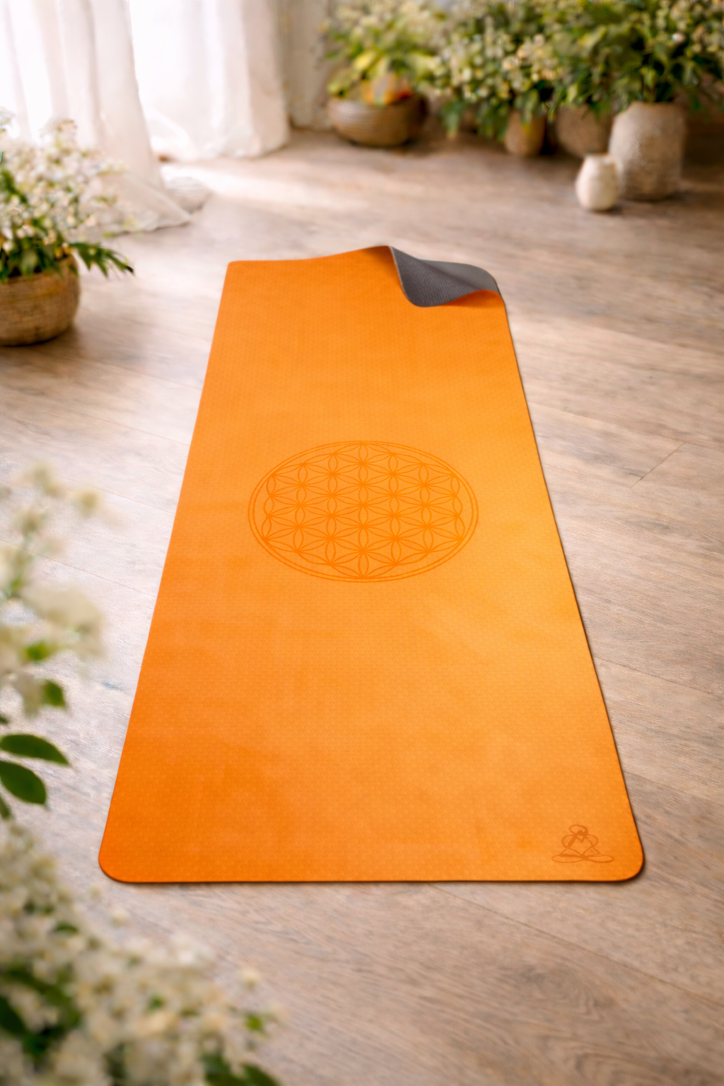 Yogamåtte Orange & Grå 1